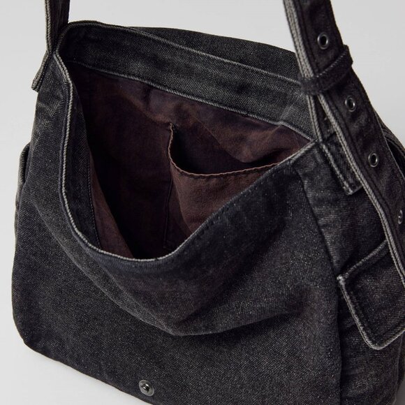 Urban Outfitters BDG Denim Messenger Crossbody Bag - Black - Picture 7 of 8